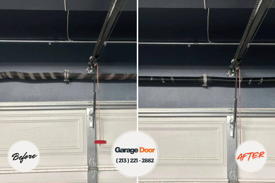 Before and after: garage door repair East Palo Alto, CA